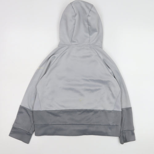 Nike Boys Grey Dri-Fit Pullover Hoodie 10-12 Years Regular Fit