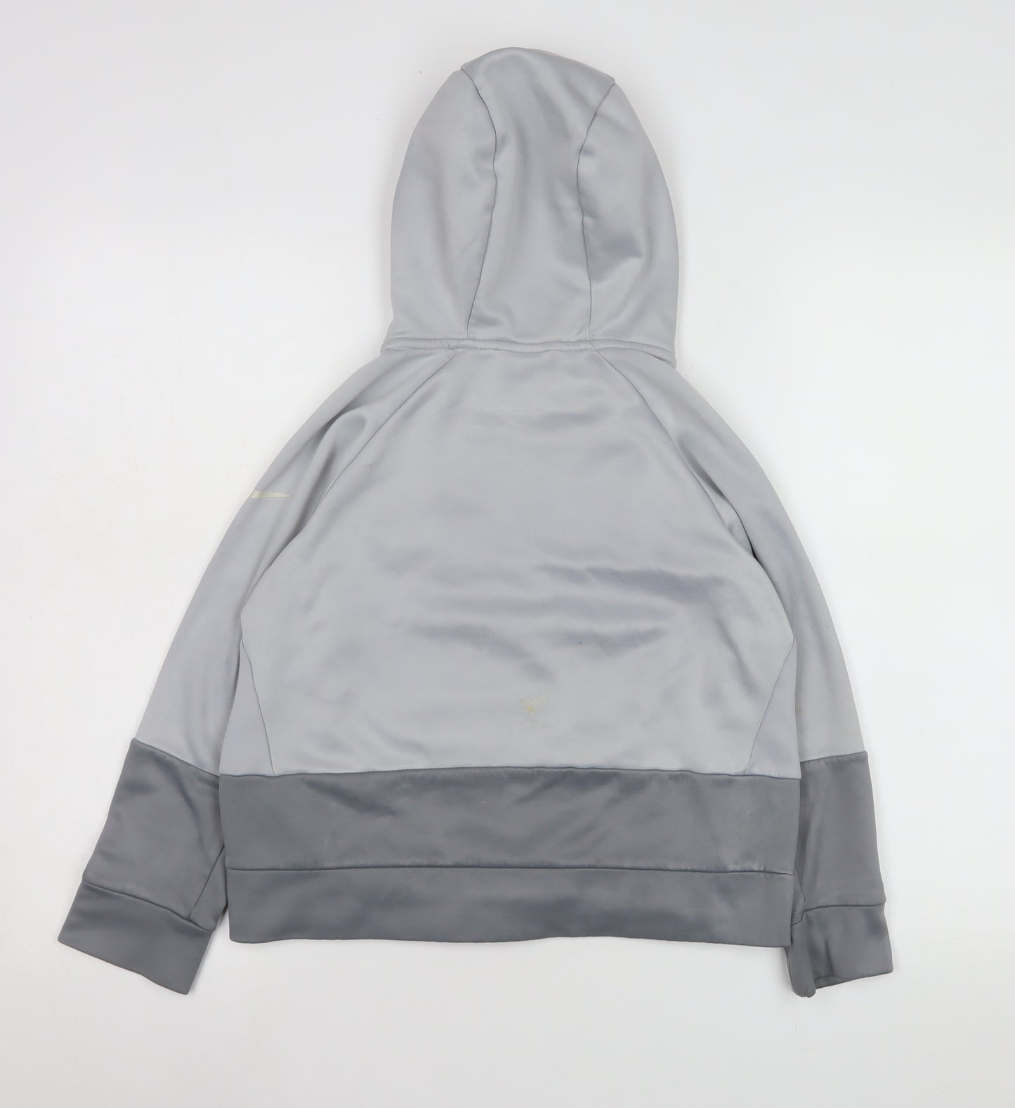 Nike Boys Grey Dri-Fit Pullover Hoodie 10-12 Years Regular Fit