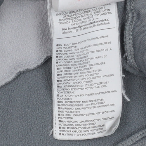 Nike Boys Grey Dri-Fit Pullover Hoodie 10-12 Years Regular Fit