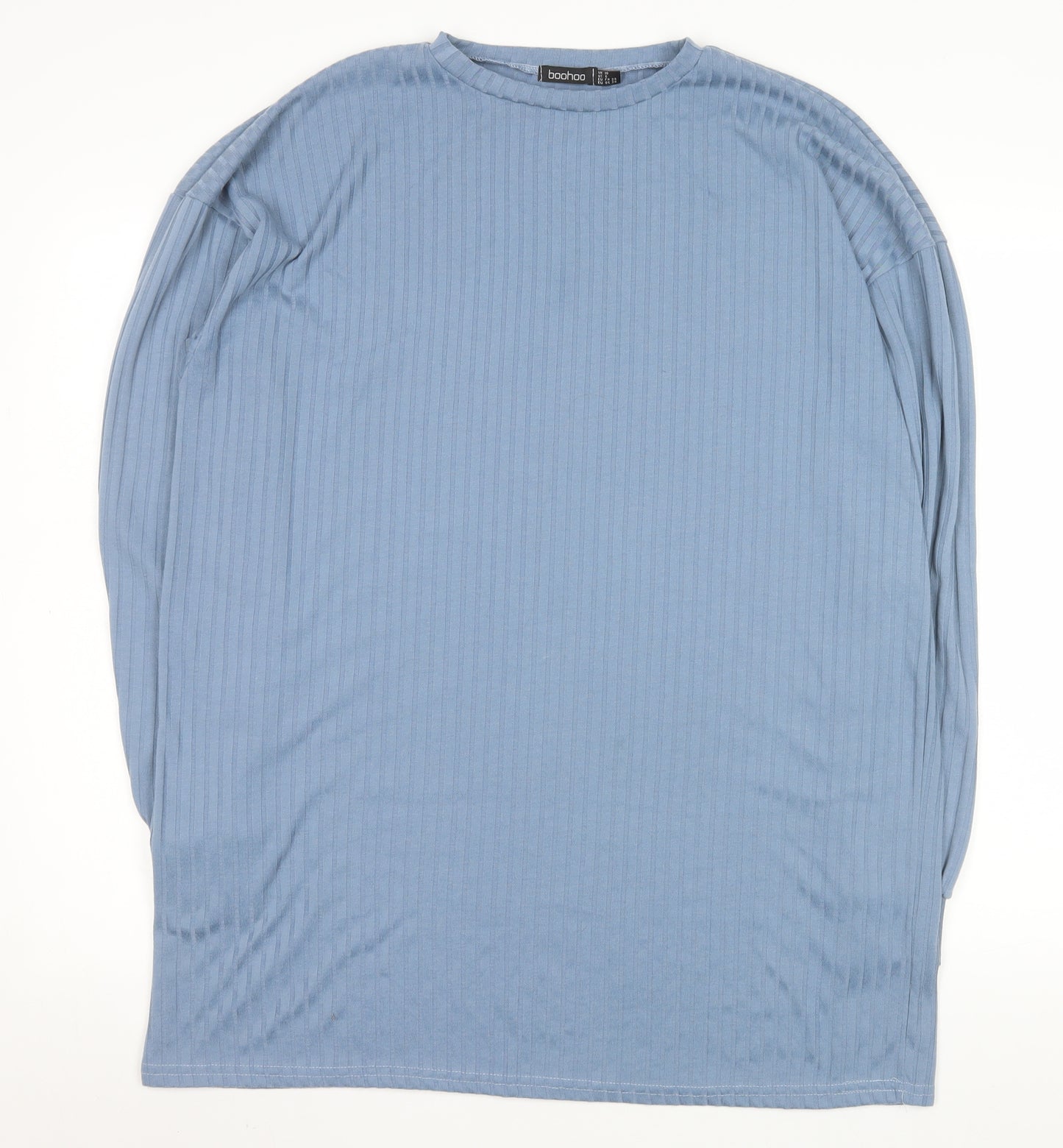 Boohoo Women Blue Long Sleeve T-Shirt Dress Size 10