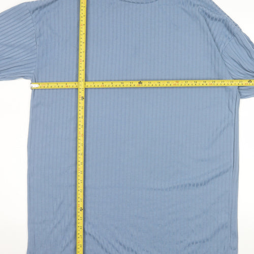 Boohoo Women Blue Long Sleeve T-Shirt Dress Size 10