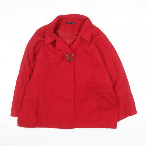 St. Bernard Red Women's Blazer Coat Size 16 Classic Buttoned