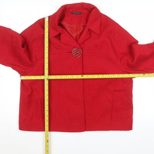 St. Bernard Red Women's Blazer Coat Size 16 Classic Buttoned
