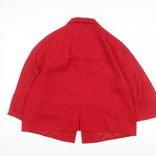 St. Bernard Red Women's Blazer Coat Size 16 Classic Buttoned