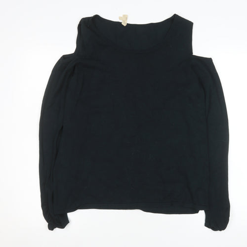 Phase Eight Womens Black Cold Shoulder Long Sleeve Blouse UK 18