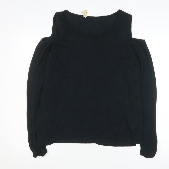 Phase Eight Womens Black Cold Shoulder Long Sleeve Blouse UK 18