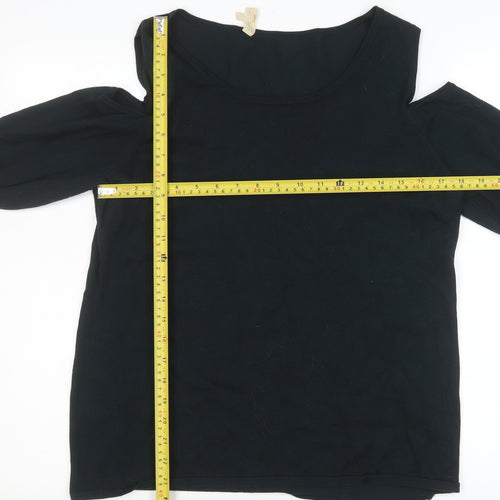 Phase Eight Womens Black Cold Shoulder Long Sleeve Blouse UK 18