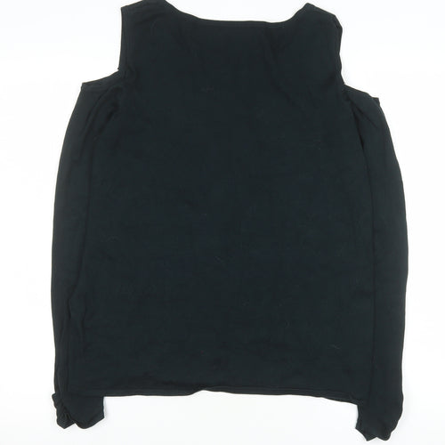 Phase Eight Womens Black Cold Shoulder Long Sleeve Blouse UK 18