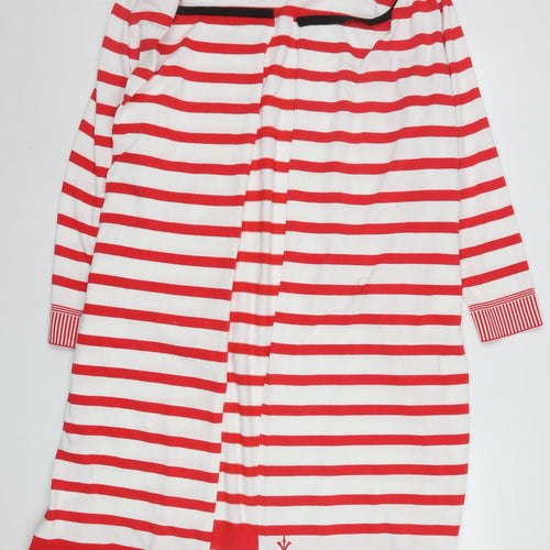 Adia Women Red White Striped Long Knit Coatigan Size L