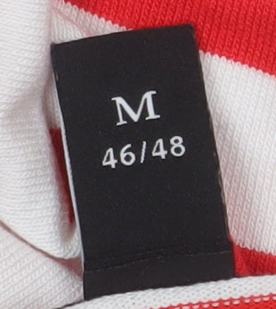 Adia Women Red White Striped Long Knit Coatigan Size L