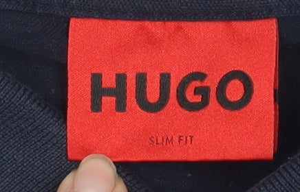 Hugo Men’s Blue Slim Fit Cotton Polo Shirt Size M