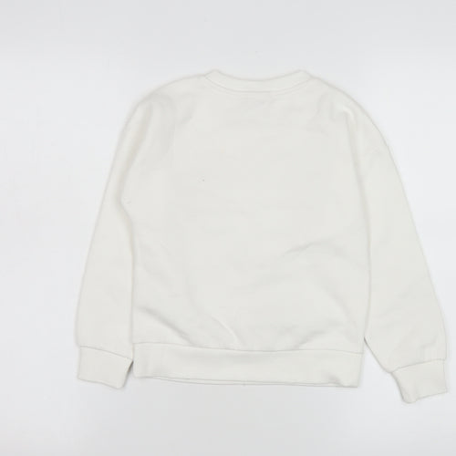 Disney Princess Girls White Sweatshirt 6-7 Years Pullover Belle Graphic