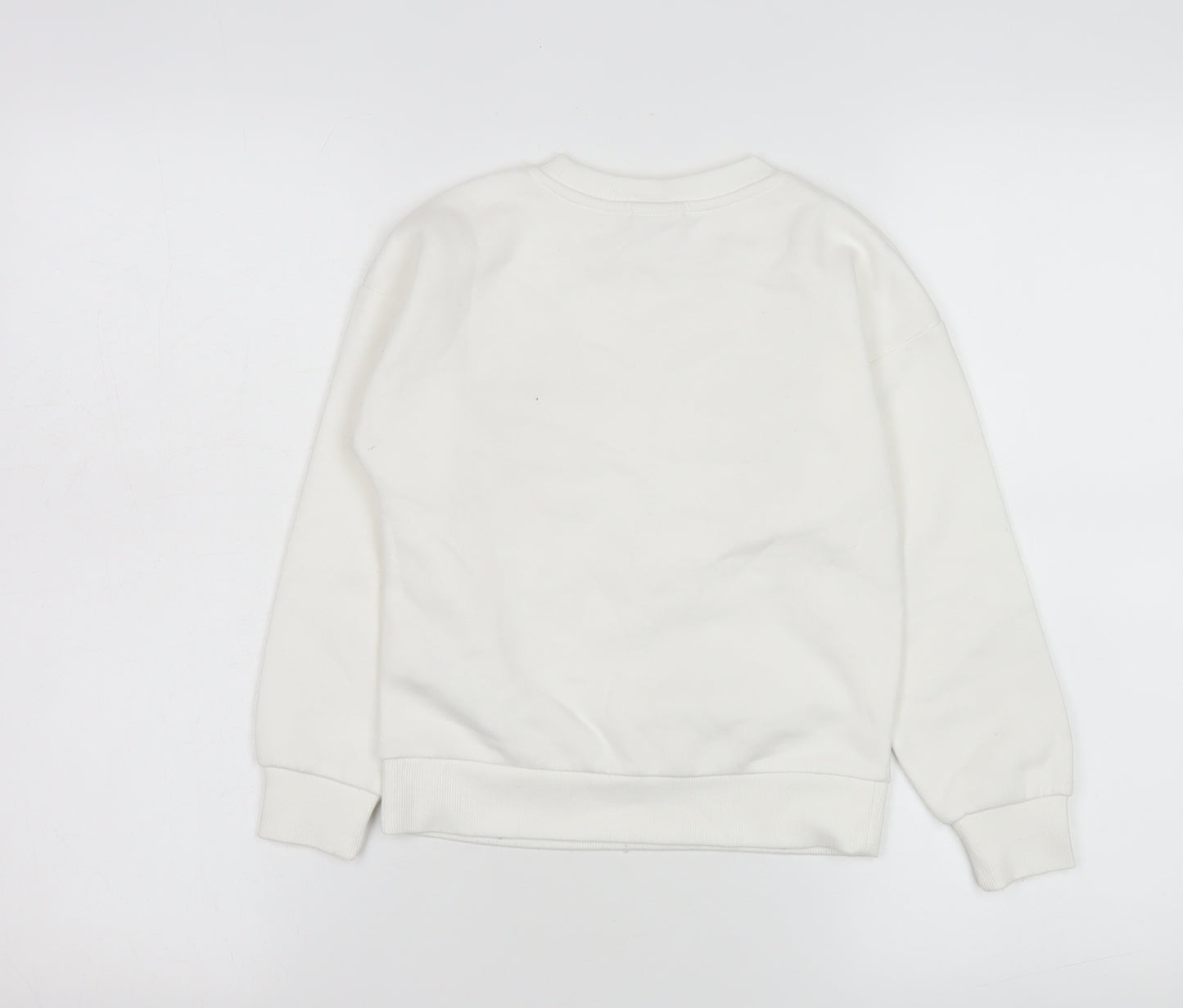 Disney Princess Girls White Sweatshirt 6-7 Years Pullover Belle Graphic