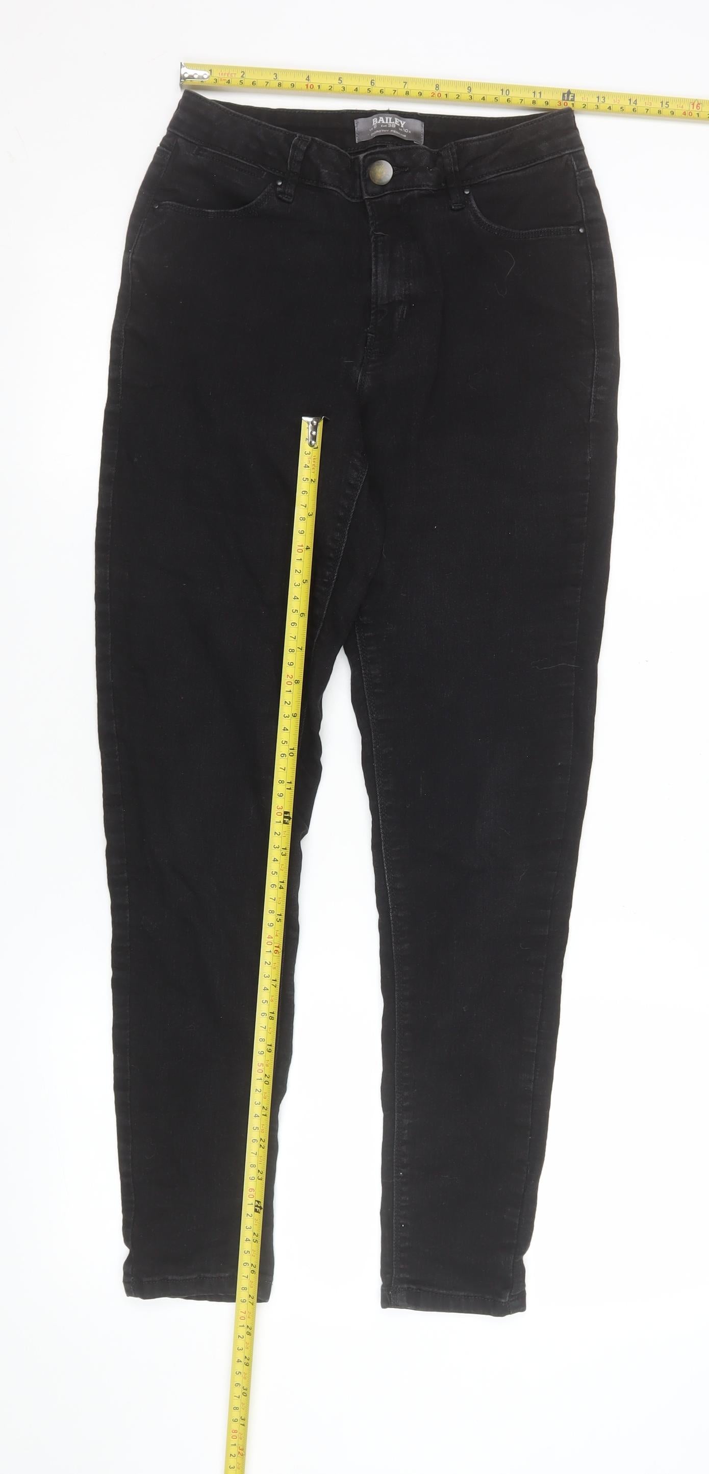 Dorothy Perkins Women’s Black Skinny Jeans Size 10R Stretch Denim