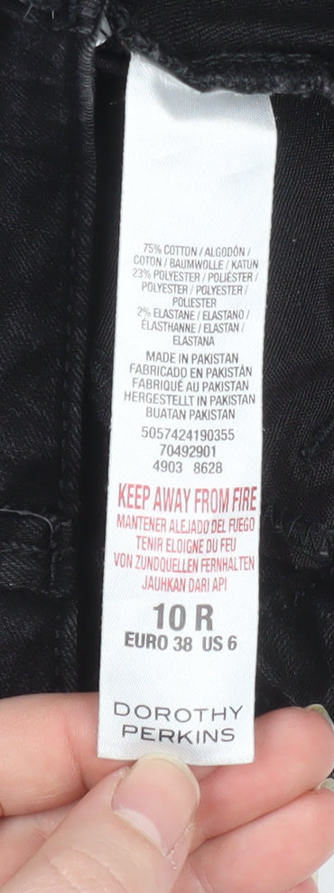 Dorothy Perkins Women’s Black Skinny Jeans Size 10R Stretch Denim