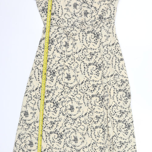Missguided Women’s Beige Floral Midi Wrap Dress Size 12
