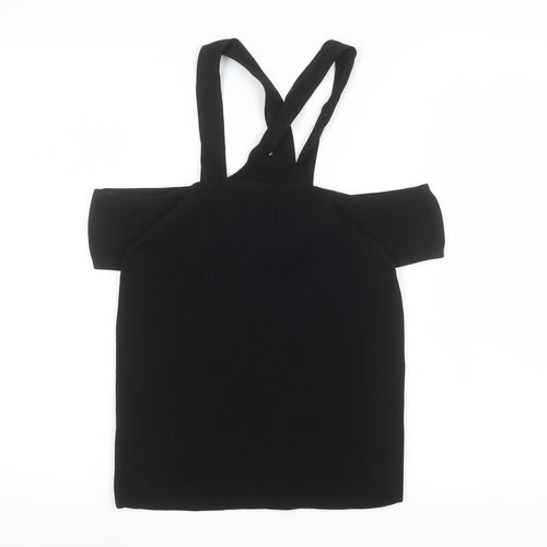 River Island Women’s Black Off Shoulder Knit Camisole Tank Top Size 16