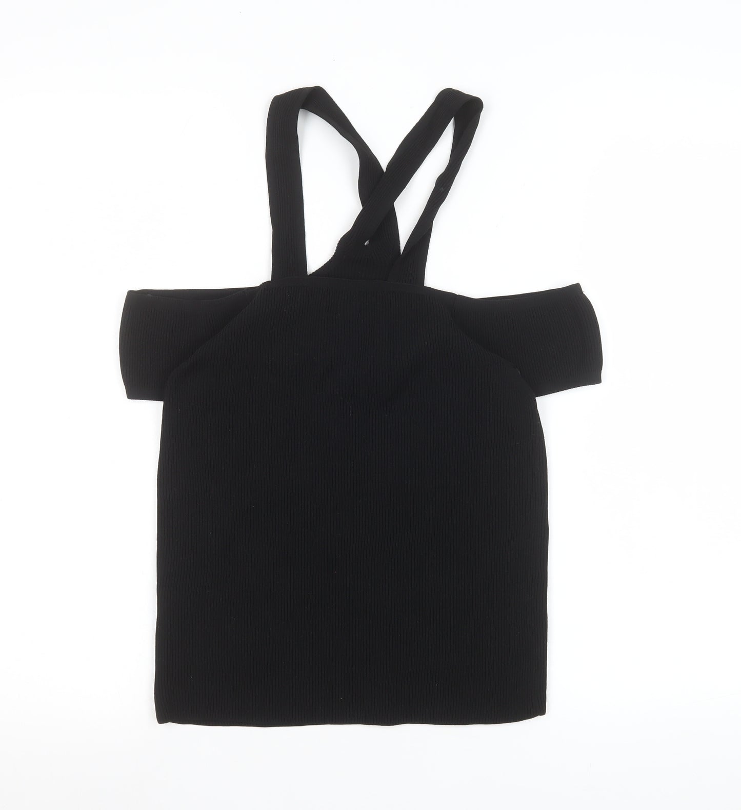 River Island Women’s Black Off Shoulder Knit Camisole Tank Top Size 16