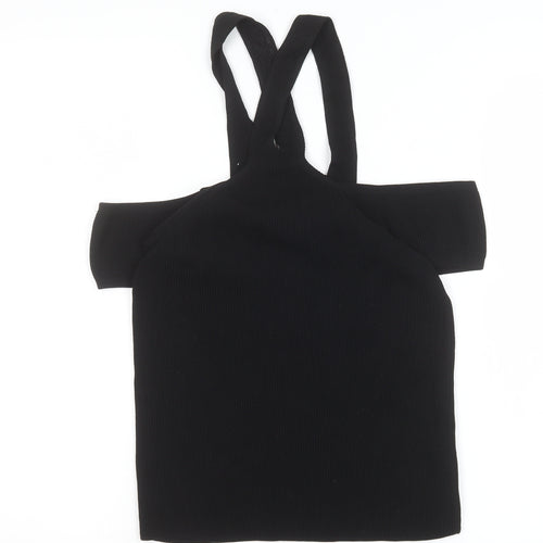 River Island Women’s Black Off Shoulder Knit Camisole Tank Top Size 16