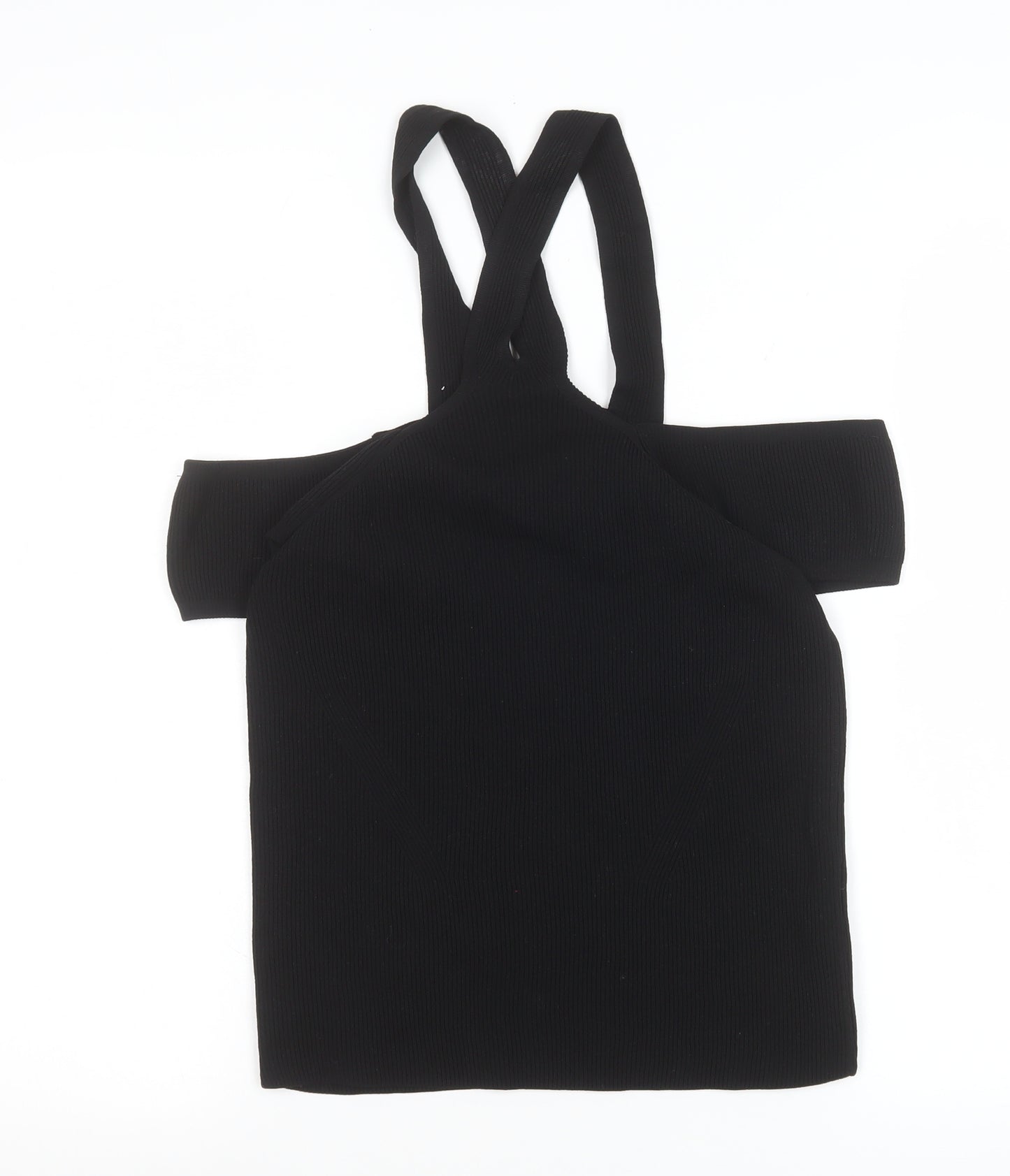 River Island Women’s Black Off Shoulder Knit Camisole Tank Top Size 16