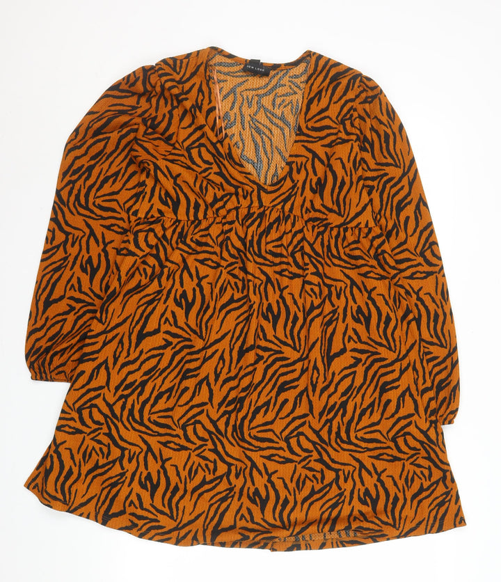 New Look Women Brown Animal Print A-Line Dress Size 10