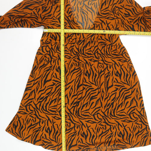 New Look Women Brown Animal Print A-Line Dress Size 10