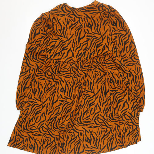 New Look Women Brown Animal Print A-Line Dress Size 10