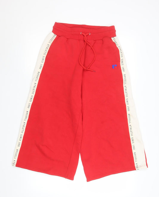 Russell Athletic Men's Red Sweat Shorts Size S Elastic Waist Sports Style