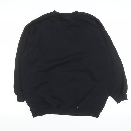 Nike Womens Black L Sweatshirt Pullover Crew Neck Logo Cotton Blend