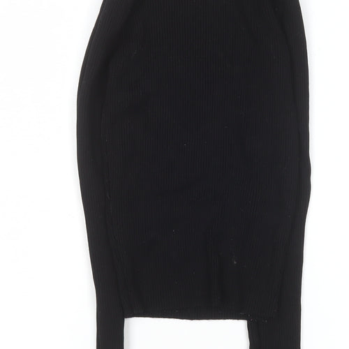 MNG Women's Black Knit Long Sleeve Crew Neck Top XS