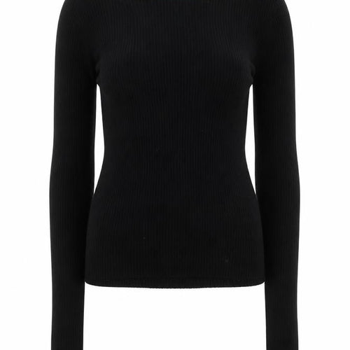 MNG Women's Black Knit Long Sleeve Crew Neck Top XS