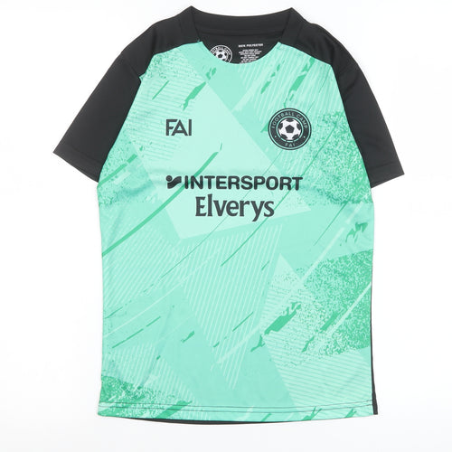 Football Camp FAI Boys Green Short Sleeve Athletic T-Shirt Size S