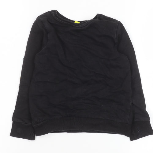 Disney Girls Black Sequin Mickey Sweatshirt 5-6 Years Pullover Top