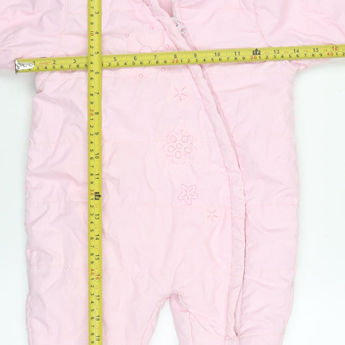 St. Bernard Girls Pink Hooded Quilted Snowsuit 9-12 Months Winter Lined
