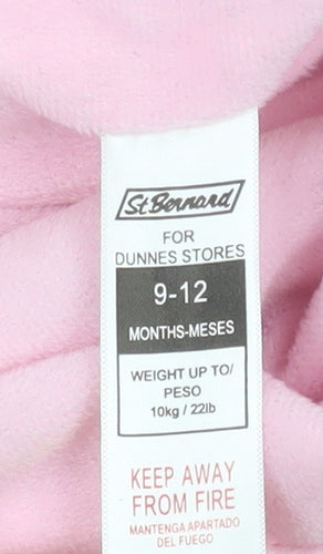 St. Bernard Girls Pink Hooded Quilted Snowsuit 9-12 Months Winter Lined