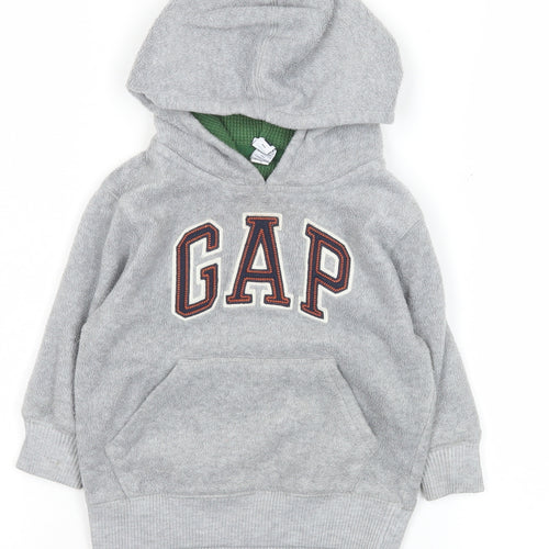 GAP Baby Toddler Grey Hooded Fleece Jacket 24 Months Unisex