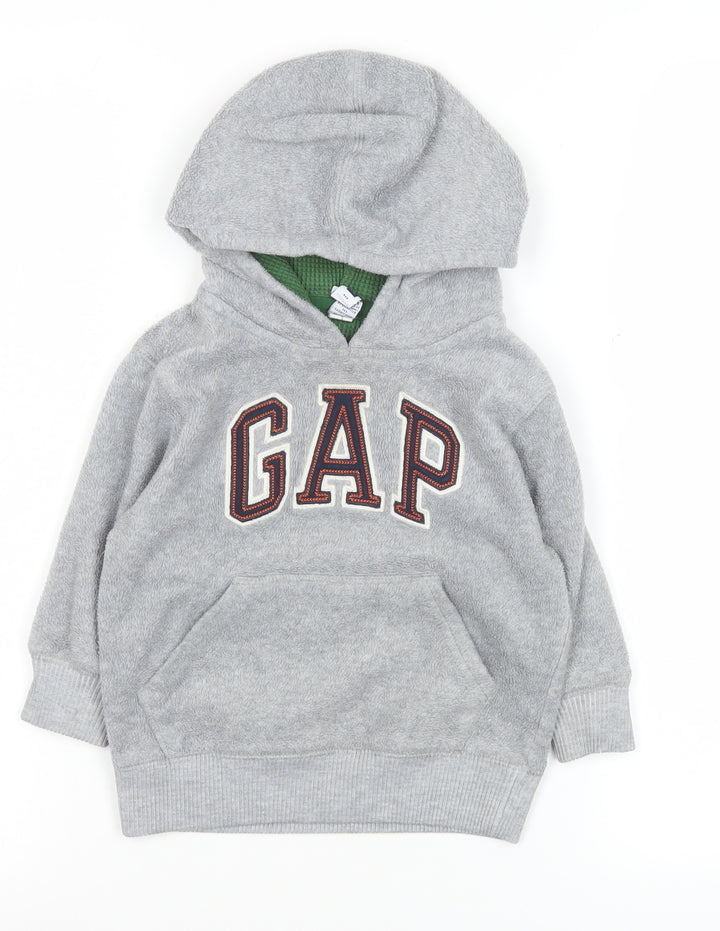 GAP Baby Toddler Grey Hooded Fleece Jacket 24 Months Unisex