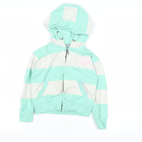Jack Wills Boys Green Striped Hooded Full Zip Jacket 5-6 Years