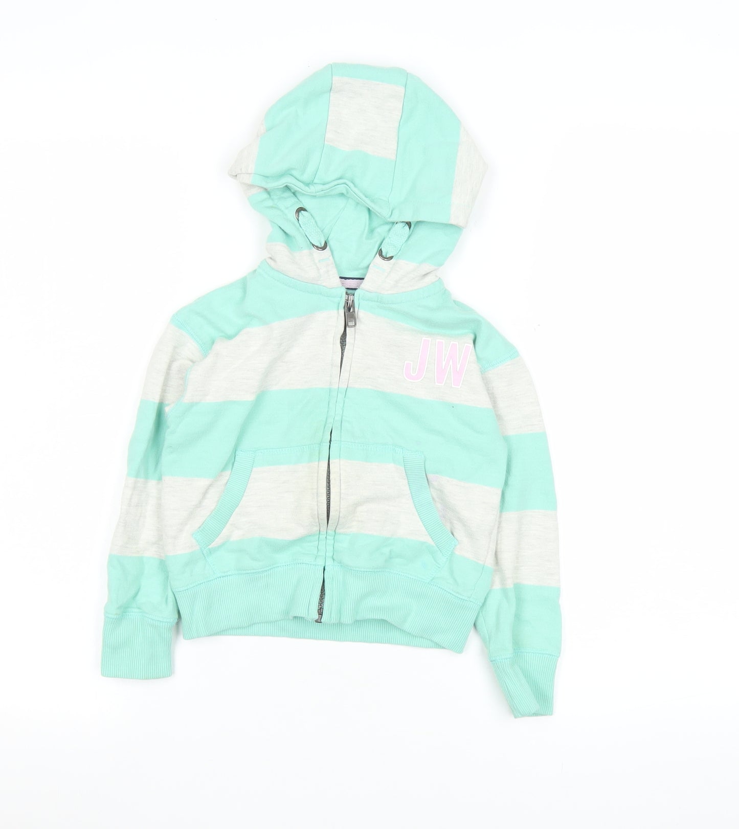 Jack Wills Boys Green Striped Hooded Full Zip Jacket 5-6 Years