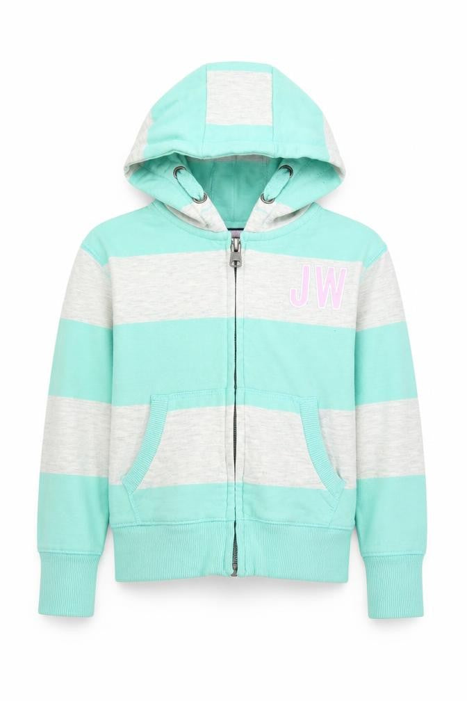 Jack Wills Boys Green Striped Hooded Full Zip Jacket 5-6 Years