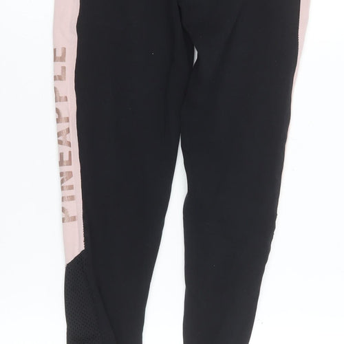 Pineapple Girls Black & Pink Ankle Leggings 10-11 Years Dance Activewear