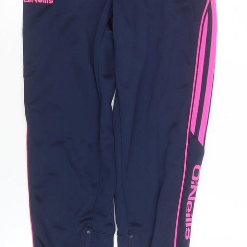 O'Neills Girls Blue Track Pants 10-11 Years Polyester Zip Joggers