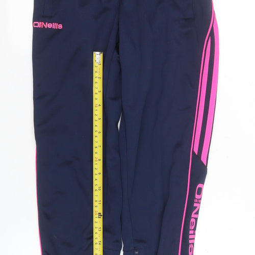 O'Neills Girls Blue Track Pants 10-11 Years Polyester Zip Joggers