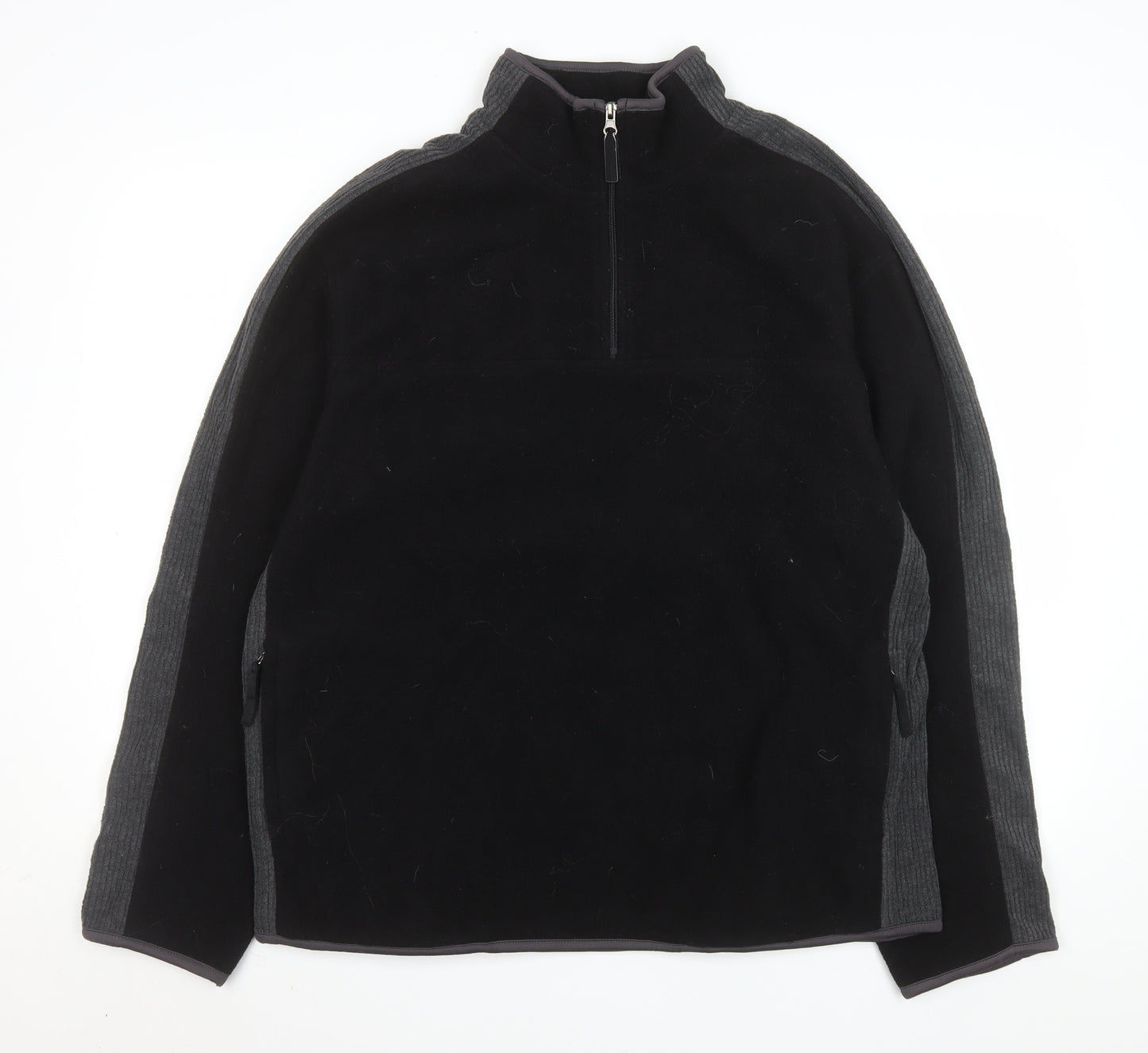 Ashford Sport Men’s Black Fleece 1/4 Zip Pullover Sweatshirt L