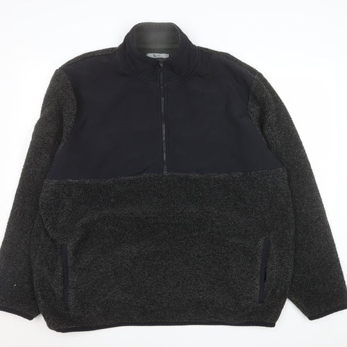 Tu Mens Grey 2XL Fleece 1/2 Zip Pullover Sweatshirt