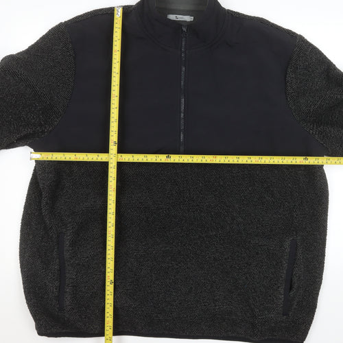 Tu Mens Grey 2XL Fleece 1/2 Zip Pullover Sweatshirt