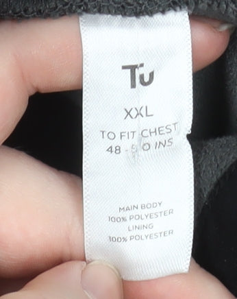 Tu Mens Grey 2XL Fleece 1/2 Zip Pullover Sweatshirt
