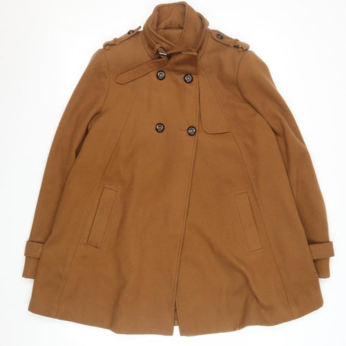 F&F Women's Brown Polyester Mid-Length Trench Coat Size 14