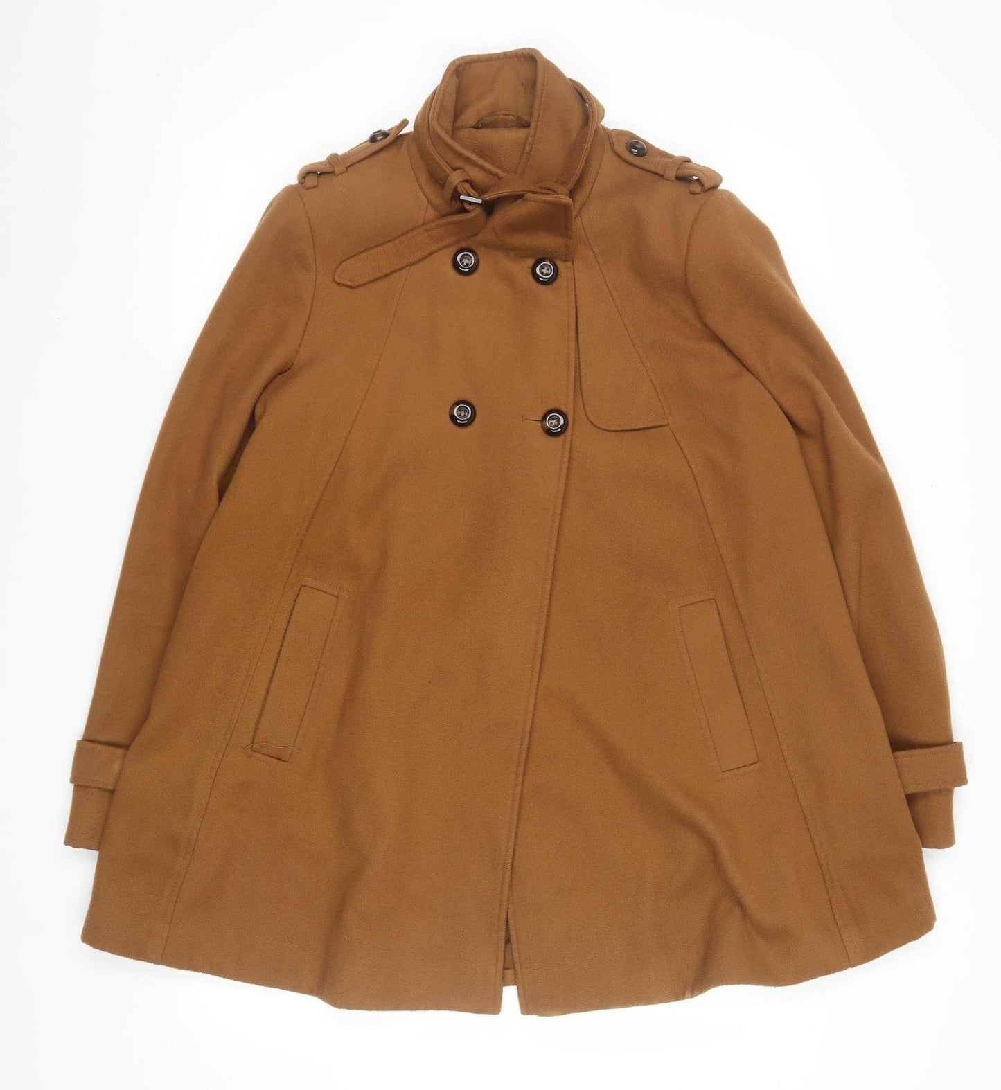 F&F Women's Brown Polyester Mid-Length Trench Coat Size 14