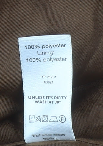 F&F Women's Brown Polyester Mid-Length Trench Coat Size 14